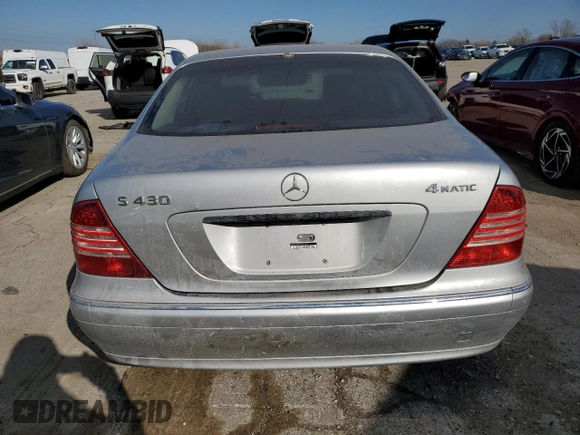 2006 Mercedes-Benz S 430 with VIN WDBNG83J26A477700, listed as a Copart auction lot 50262535 with Not Provided miles and Clean Title. Bid and sale history available at carsss.com. Image 6.