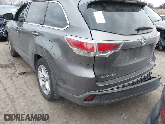 2016 Toyota Highlander Limited with VIN 5TDDKRFH0GS236412, listed as a IAAI auction lot 41067768 with 108,015 mi miles and . Bid and sale history available at DreamBid. Image 3.