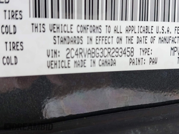 2012 Volkswagen Routan SE with VIN 2C4RVABG3CR293458, listed as a IAAI auction lot 42210411 with 139,390 mi miles and . Bid and sale history available at DreamBid. Image 9.