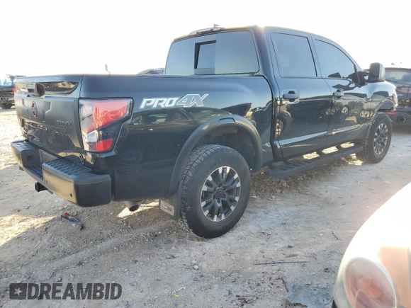 2024 Nissan Titan Pro-4X with VIN 1N6AA1ED5RN101017, listed as a Copart auction lot 43777785 with 30,489 mi miles and Salvage title. Bid and sale history available at DreamBid. Image 3.