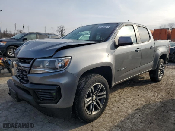 2021 Chevrolet Colorado 2WD Work Truck with VIN 1GCGSBEA1M1105443, listed as a Copart auction lot 86426854 with 92,748 mi miles and Salvage Title. Bid and sale history available at carsss.com. Image 1.