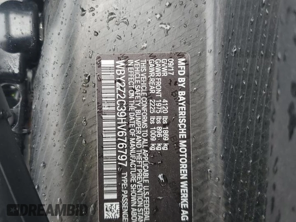 2017 BMW i8 z VIN WBY2Z2C39HV676797, wystawiony jako Copart lot #87025394 z przebiegiem 51 543 mil mil oraz Szkoda całkowita • Salvage title. Historia ofert i sprzedaży dostępna na DreamBid. Obrazek 13.