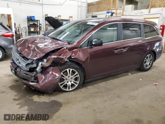 2012 Honda Odyssey EX-L with VIN 5FNRL5H62CB060551, listed as a Copart auction lot 53795335 with 138,026 mi miles and Salvage Title. Bid and sale history available at DreamBid. Image 1.