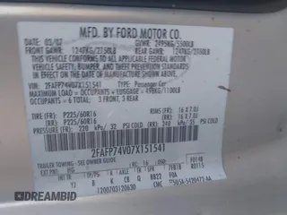 2007 Ford Crown Victoria LX с VIN 2FAFP74V07X151541, выставлен на аукционе IAAI как лот 41474660 с пробегом 249 127 миль миль и . История ставок и продаж доступна на DreamBid. Изображение 9.