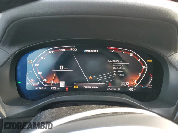2020 BMW X4 M40i with VIN 5UX2V5C07L9C32535, listed as a Copart auction lot 44514375 with 52,004 mi miles and Non repairable. Bid and sale history available at DreamBid. Image 9.