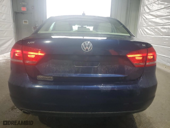 2014 Volkswagen Passat SE with VIN 1VWBP7A34EC003699, listed as a Copart auction lot 49218125 with 107,916 mi miles and Salvage Title. Bid and sale history available at carsss.com. Image 6.