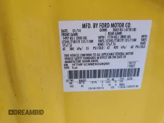 2014 Ford F-150 XL with VIN 1FTMF1CM9EKD28260, listed as a Copart auction lot 53621295 with 130,376 mi miles and Salvage Title. Bid and sale history available at carsss.com. Image 12.