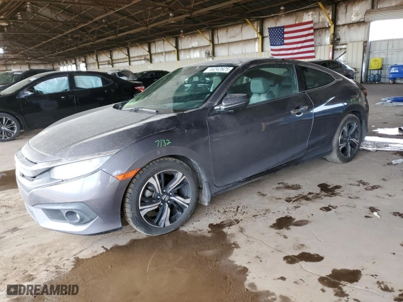 2016 Honda Civic Coupe Touring with VIN 2HGFC3B93GH351281, listed as a Copart auction lot 44242625 with 131,825 mi miles and Salvage Title. Bid and sale history available at carsss.com. Image 1.