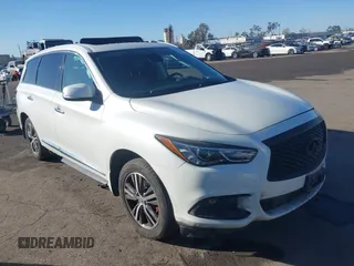 2019 Infiniti QX60 LUXE with VIN 5N1DL0MN9KC515168, listed as a IAAI auction lot 41354634 with 84,173 mi miles. Bid and sale history available at carsss.com. Image 1.