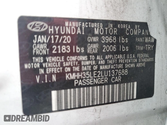 2020 Hyundai Elantra GT with VIN KMHH35LE2LU137688, listed as a Copart auction lot 75752044 with 76,200 mi miles and Salvage Title. Bid and sale history available at carsss.com. Image 12.