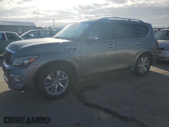 2015 Infiniti QX80 with VIN JN8AZ2NF9F9572311, listed as a Copart auction lot 75133454 with 0 mi miles and Salvage Title. Bid and sale history available at carsss.com. Image 1.