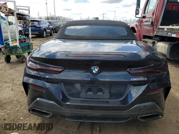 2019 BMW 8 Series M850i xDrive with VIN WBAFY4C52KBX39344, listed as a Copart auction lot 50695235 with 35,699 mi miles and Clean title. Bid and sale history available at DreamBid. Image 6.