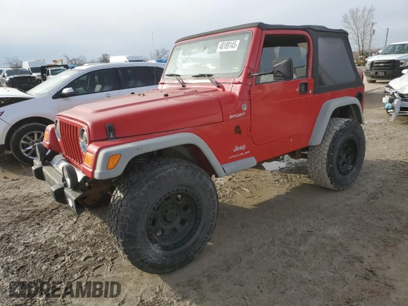 2005 Jeep Wrangler Sport with VIN 1J4FA49SX5P342180, listed as a Copart auction lot 48189145 with 144,438 mi miles and Clean Title. Bid and sale history available at carsss.com. Image 1.
