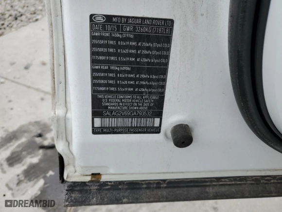 2016 Land Rover LR4 HSE with VIN SALAG2V69GA793532, listed as a Copart auction lot 45139605 with NaN miles and Salvage Title. Bid and sale history available at carsss.com. Image 15.