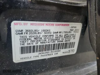 2003 Mitsubishi Lancer ES with VIN JA3AJ26E13U100300, listed as a Copart auction lot 46854775 with 164,722 mi miles and Salvage Title. Bid and sale history available at carsss.com. Image 12.
