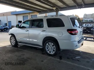 2018 Toyota Sequoia Platinum with VIN 5TDDY5G17JS165287, listed as a Copart auction lot 48534145 with 96,526 mi miles and Salvage Title. Bid and sale history available at carsss.com. Image 2.