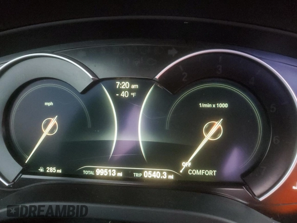 2019 BMW X3 sDrive30i with VIN 5UXTR7C59KLF28710, listed as a Copart auction lot 51424485 with 99,513 mi miles and Salvage Title. Bid and sale history available at DreamBid. Image 9.