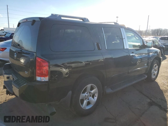 2006 Nissan Armada LE z VIN 5N1AA08B56N721476, wystawiony jako Copart lot #82567384 z przebiegiem 196 384 mil mil oraz Czysty tytuł • Clean title. Historia ofert i sprzedaży dostępna na DreamBid. Obrazek 3.