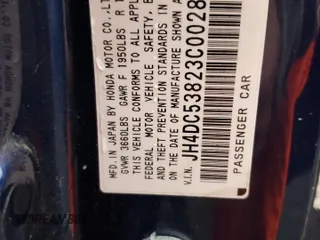 2003 Acura RSX with VIN JH4DC53823C002857, listed as a Copart auction lot 81248994 with 183,436 mi miles and Salvage Title. Bid and sale history available at carsss.com. Image 12.
