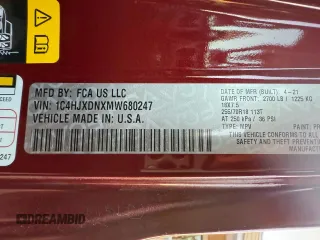 2021 Jeep Wrangler Unlimited Willys с VIN 1C4HJXDNXMW680247, выставлен на аукционе Copart как лот 59822035 с пробегом 77 407 миль миль и Чистый • Clean title. История ставок и продаж доступна на DreamBid. Изображение 10.