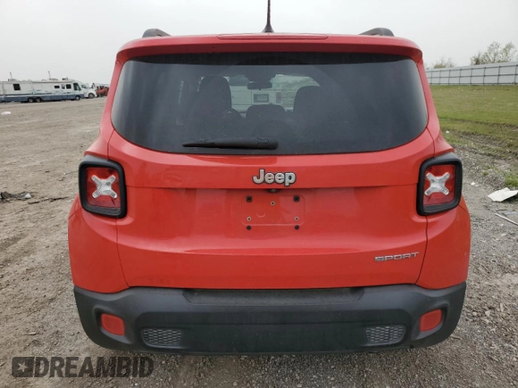 2017 Jeep Renegade Sport with VIN ZACCJAAB3HPF74288, listed as a Copart auction lot 49196735 with 42,468 mi miles and Salvage Title. Bid and sale history available at DreamBid. Image 6.