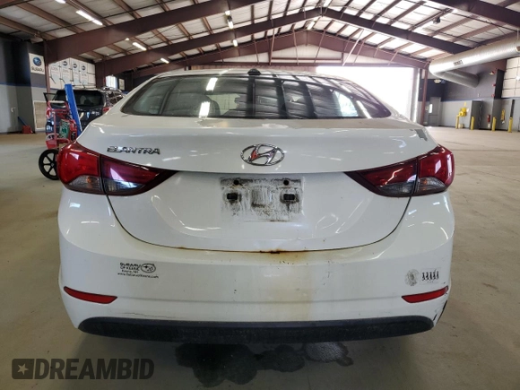 2016 Hyundai Elantra SE with VIN 5NPDH4AE3GH749612, listed as a Copart auction lot 55108195 with 127,105 mi miles and Salvage Title. Bid and sale history available at DreamBid. Image 6.