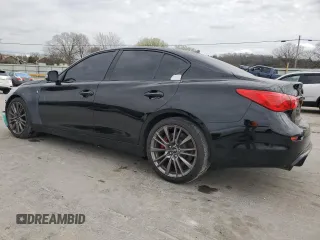 2017 Infiniti Q50 Red Sport 400 with VIN JN1FV7AP3HM850700, listed as a Copart auction lot 49844005 with 58,257 mi miles and Salvage title. Bid and sale history available at DreamBid. Image 2.