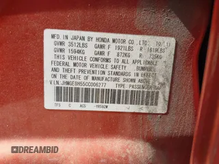 2012 Honda Fit Sport with VIN JHMGE8H55CC006277, listed as a IAAI auction lot 42210793 with 217,068 mi miles and . Bid and sale history available at DreamBid. Image 9.