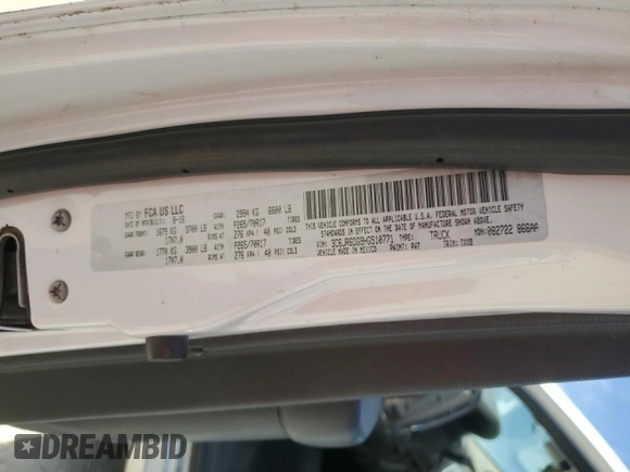 2017 Ram 1500 Tradesman z VIN 3C6JR6DG9HG510771, wystawiony jako Copart lot #48733725 z przebiegiem 114 065 mil mil oraz Szkoda całkowita • Salvage title. Historia ofert i sprzedaży dostępna na DreamBid. Obrazek 14.