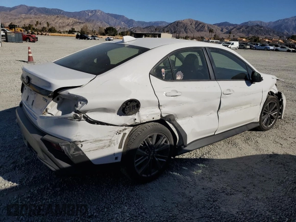 2022 Subaru WRX with VIN JF1VBAA6XN9020404, listed as a Copart auction lot 88918995 with 23,692 mi miles and Salvage Title. Bid and sale history available at carsss.com. Image 3.