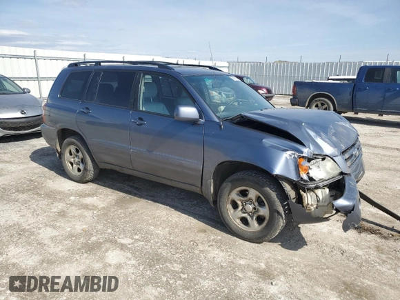 2005 Toyota Highlander with VIN JTEHP21A850068986, listed as a Copart auction lot 53082195 with 238,724 mi miles and Salvage Title. Bid and sale history available at DreamBid. Image 4.