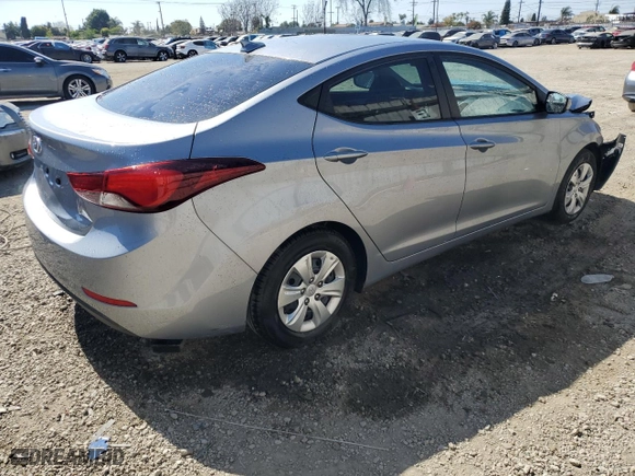 2016 Hyundai Elantra SE with VIN 5NPDH4AE9GH783733, listed as a Copart auction lot 53752435 with 93,010 mi miles and Salvage Title. Bid and sale history available at carsss.com. Image 3.