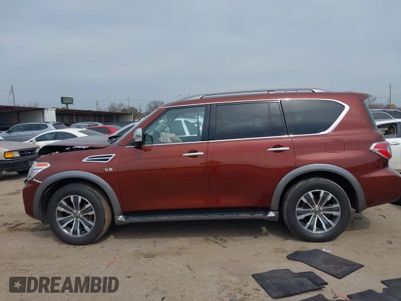 2018 Nissan Armada SL with VIN JN8AY2ND2J9051196, listed as a IAAI auction lot 41689147 with 184,547 mi miles and . Bid and sale history available at DreamBid. Image 15.