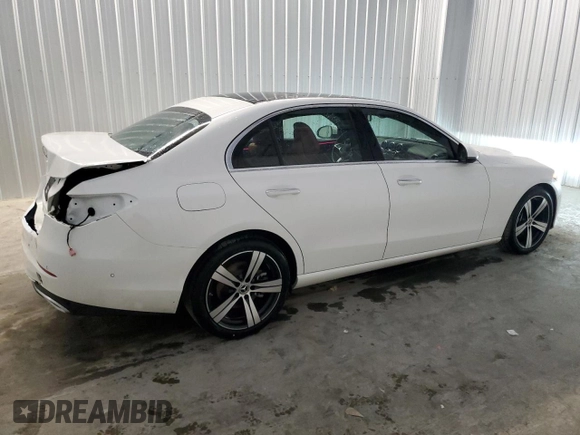 2025 Mercedes-Benz C 300 with VIN W1KAF4GB5SR238853, listed as a Copart auction lot 55306045 with 5,196 mi miles and Clean Title. Bid and sale history available at DreamBid. Image 3.