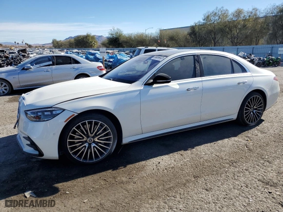 2022 Mercedes-Benz S-Class S 580 with VIN W1K6G7GB3NA068564, listed as a Copart auction lot 88056425 with 55,088 mi miles and Salvage Title. Bid and sale history available at carsss.com. Image 1.