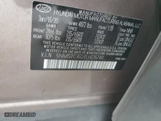 2020 Hyundai Santa Fe SE with VIN 5NMS2CAD3LH215740, listed as a Copart auction lot 50460975 with 81,731 mi miles and Salvage Title. Bid and sale history available at carsss.com. Image 15.