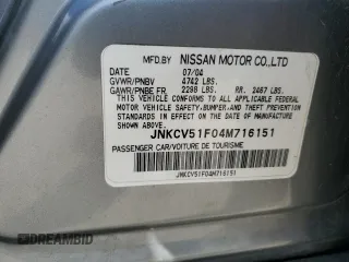 2004 Infiniti G35 w/Leather with VIN JNKCV51F04M716151, listed as a Copart auction lot 72945784 with 199,371 mi miles and Salvage Title. Bid and sale history available at DreamBid. Image 14.
