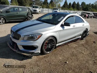 2015 Mercedes-Benz CLA 45 AMG with VIN WDDSJ5CB0FN198211, listed as a Copart auction lot 74825184 with 98,181 mi miles and Salvage Title. Bid and sale history available at DreamBid. Image 1.