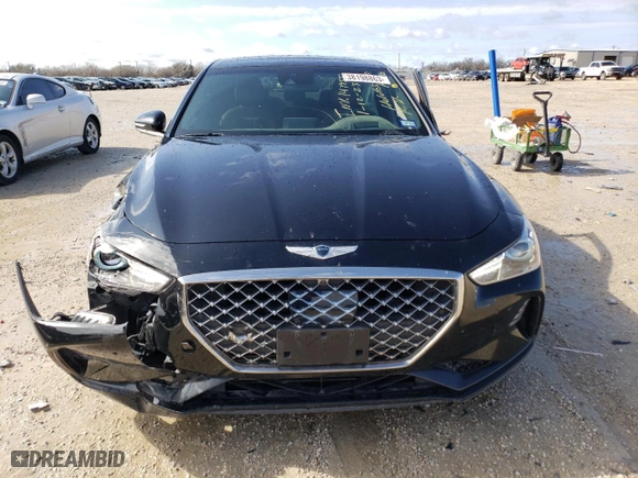 2020 Genesis G70 3.3T with VIN KMTG34LE7LU055421, listed as a Copart auction lot 38198863 with 43,694 mi miles. Bid and sale history available at carsss.com. Image 5.