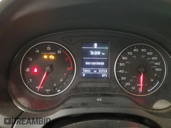 2016 Audi A3 2.0T Premium with VIN WAUB8GFF9G1043856, listed as a Copart auction lot 48200635 with 74,051 mi miles and Salvage Title. Bid and sale history available at carsss.com. Image 9.