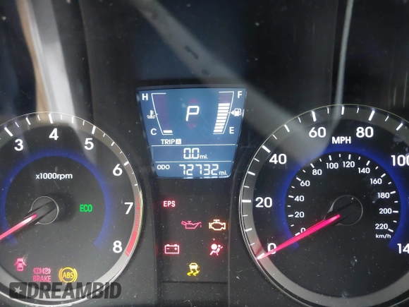 2013 Hyundai Accent SE with VIN KMHCU5AE1DU091931, listed as a IAAI auction lot 41783034 with 72,732 mi miles. Bid and sale history available at carsss.com. Image 7.