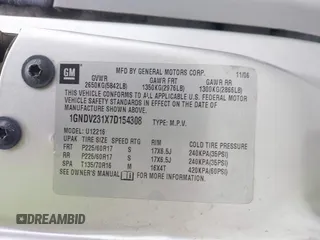 2007 Chevrolet Uplander LS Fleet with VIN 1GNDV231X7D154308, listed as a IAAI auction lot 41615638 with 200,734 mi miles and . Bid and sale history available at DreamBid. Image 9.