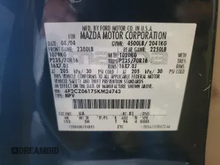 2005 Mazda Tribute S with VIN 4F2CZ06175KM24743, listed as a Copart auction lot 52815395 with 197,148 mi miles and Salvage Title. Bid and sale history available at carsss.com. Image 13.
