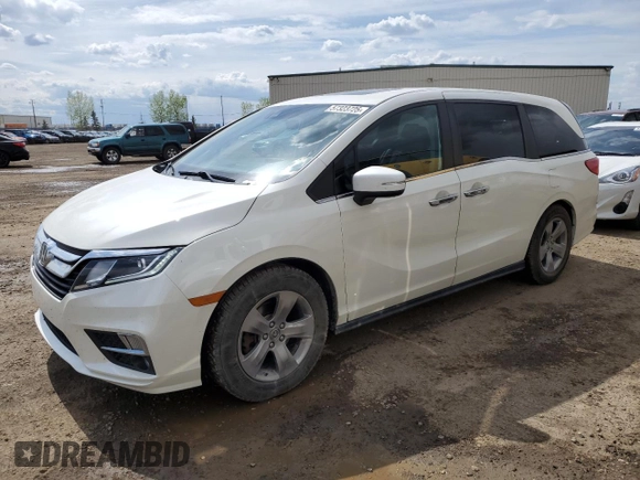 2018 Honda Odyssey EX-L z VIN 5FNRL6H68JB508942, wystawiony jako Copart lot #57323725 z przebiegiem 106 083 mil mil oraz Czysty tytuł • Clean title. Historia ofert i sprzedaży dostępna na DreamBid. Obrazek 1.