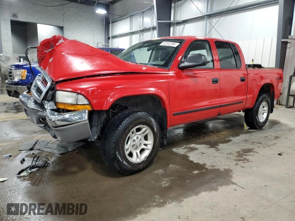 2004 Dodge Dakota SLT with VIN 1D7HG48N04S580548, listed as a Copart auction lot 82242294 with 146,500 mi miles and Salvage Title. Bid and sale history available at DreamBid. Image 1.