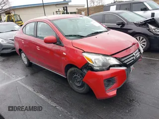 2021 Mitsubishi Mirage G4 ES with VIN ML32FUFJ9MHF01240, listed as a IAAI auction lot 41579718 with 86,616 mi miles. Bid and sale history available at carsss.com. Image 1.