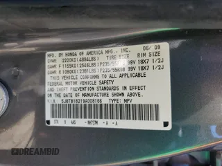 2009 Acura RDX with VIN 5J8TB18219A008166, listed as a Copart auction lot 54336975 with 176,430 mi miles and Salvage Title. Bid and sale history available at carsss.com. Image 13.