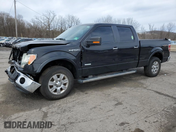 2012 Ford F-150 XL with VIN 1FTFW1ET9CFC46676, listed as a Copart auction lot 52634015 with 166,749 mi miles and Salvage Title. Bid and sale history available at carsss.com. Image 1.