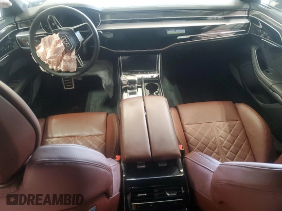 2024 Audi S8 with VIN WAULSBF89RN010765, listed as a Copart auction lot 49784285 with 13,724 mi miles and Salvage Title. Bid and sale history available at DreamBid. Image 8.