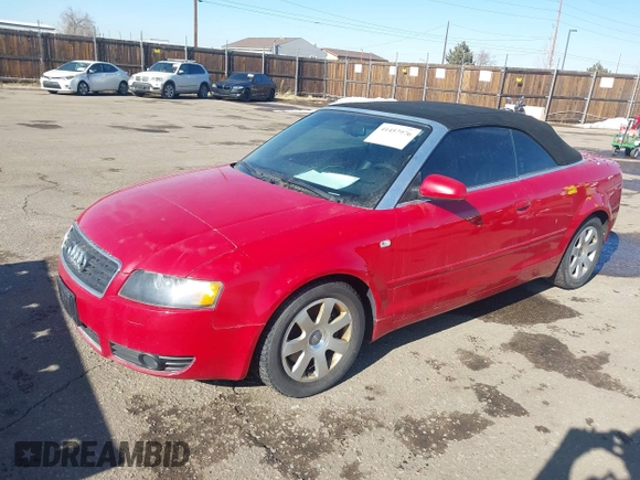 2005 Audi A4 3.0L with VIN WAUDT48HX5K003992, listed as a IAAI auction lot 41457976 with 129,271 mi miles. Bid and sale history available at carsss.com. Image 2.